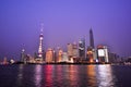 The dazzling night view of Shanghai Bund - Oriental Pearl Tower. Royalty Free Stock Photo