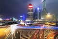 Dazzling rainbow overpass highway night scene in Shanghai Royalty Free Stock Photo