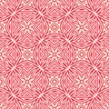 Dazzling star flowers seamless pattern background illustration in red and off white tone