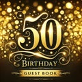 Golden Bokeh 50th Birthday Guest Book Charm