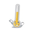 A dazzling warm thermometer mascot design concept with happy face Royalty Free Stock Photo
