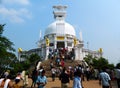 A dazzling white peace pagoda, Shanti Stupa Peace Pagoda at Dhauligiri, Odisha, India Royalty Free Stock Photo