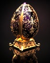 A Dazzling Work of Art. A Faberge Egg of Pure Gold with Vibrant and Colorful Details. Generative AI