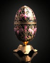 A Dazzling Work of Art. A Faberge Egg of Pure Gold with Vibrant and Colorful Details. Generative AI