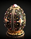 A Dazzling Work of Art. A Faberge Egg of Pure Gold with Vibrant and Colorful Details. Generative AI