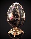 A Dazzling Work of Art. A Faberge Egg of Pure Gold with Vibrant and Colorful Details. Generative AI