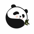 Yin Yang Panda cute logo vector illustration
