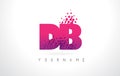 DB D B Letter Logo with Pink Purple Color and Particles Dots Design.