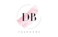 DB D B Watercolor Letter Logo Design with Circular Brush Pattern