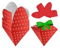 Strawberry Box packaging die cut template design. Royalty Free Stock Photo