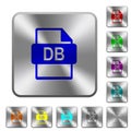 DB file format rounded square steel buttons Royalty Free Stock Photo