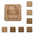 DB file format wooden buttons Royalty Free Stock Photo