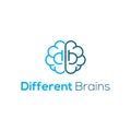 DB letter logo design, different brain logo inspiration can use for your trademark, branding identity or commercial brand