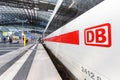 DB logo on ICE 4 high-speed train at Berlin main railway station Hauptbahnhof Hbf in Germany Royalty Free Stock Photo