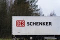 DB Schenker logo on a parked trailer in Mantsala, Finland