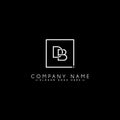 DB Vector Logo Template - Simple Icon for Initial Letter D and B Monogram Royalty Free Stock Photo