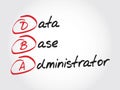 DBA - Database Administrator, acronym Royalty Free Stock Photo