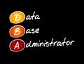 DBA - Database Administrator, acronym Royalty Free Stock Photo