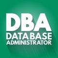 DBA - Database Administrator, acronym technology concept background Royalty Free Stock Photo