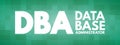 DBA - Database Administrator, acronym