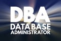 DBA - Database Administrator, acronym technology concept background