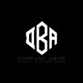 DBA letter logo design with polygon shape. DBA polygon and cube shape logo design. DBA hexagon vector logo template white and Royalty Free Stock Photo