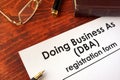 DBA Registration doing business as form.