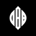 DBB circle letter logo design with circle and ellipse shape. DBB ellipse letters with typographic style. The three initials form a Royalty Free Stock Photo