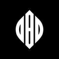 DBD circle letter logo design with circle and ellipse shape. DBD ellipse letters with typographic style. The three initials form a Royalty Free Stock Photo