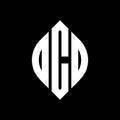 DBD circle letter logo design with circle and ellipse shape. DBD ellipse letters with typographic style. The three initials form a Royalty Free Stock Photo