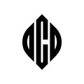 DBD circle letter logo design with circle and ellipse shape. DBD ellipse letters with typographic style. The three initials form a Royalty Free Stock Photo