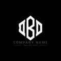 DBD letter logo design with polygon shape. DBD polygon and cube shape logo design. DBD hexagon vector logo template white and Royalty Free Stock Photo