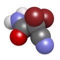 DBNPA 2,2-dibromo-3-nitrilopropionamide biocide, chemical structure. Quick-kill biocide that rapidly breaks down in water.