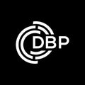 DBP letter logo design on black background. DBP creative initials letter logo concept. DBP letter design Royalty Free Stock Photo