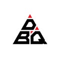 DBM triangle letter logo design with triangle shape. DBM triangle logo design monogram. DBM triangle vector logo template with red