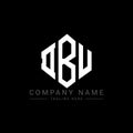 DBU letter logo design with polygon shape. DBU polygon and cube shape logo design. DBU hexagon vector logo template white and Royalty Free Stock Photo
