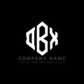 DBX letter logo design with polygon shape. DBX polygon and cube shape logo design. DBX hexagon vector logo template white and Royalty Free Stock Photo