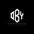 DBY letter logo design with polygon shape. DBY polygon and cube shape logo design. DBY hexagon vector logo template white and Royalty Free Stock Photo