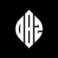 DBZ circle letter logo design with circle and ellipse shape. DBZ ellipse letters with typographic style. The three initials form a Royalty Free Stock Photo