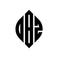 DBZ circle letter logo design with circle and ellipse shape. DBZ ellipse letters with typographic style. The three initials form a Royalty Free Stock Photo