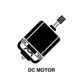 Dc motor icon.A DC motor is an electrical motor that uses direct current (DC) to produce mechanical force