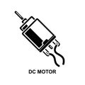 Dc motor icon.A DC motor is an electrical motor that uses direct current (DC) to produce mechanical force