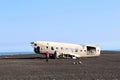 The Dc-3 Plane Wreckage in Iceland Royalty Free Stock Photo