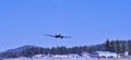 DC-3 Taking Off From Big Bear Lake Airport Royalty Free Stock Photo