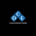 DCE letter logo design on BLACK background. DCE creative initials letter logo concept. DCE letter design Royalty Free Stock Photo