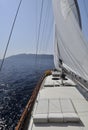 Dcek of sailboat