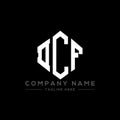 DCF letter logo design with polygon shape. DCF polygon and cube shape logo design. DCF hexagon vector logo template white and Royalty Free Stock Photo