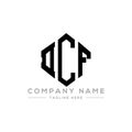 DCF letter logo design with polygon shape. DCF polygon and cube shape logo design. DCF hexagon vector logo template white and Royalty Free Stock Photo