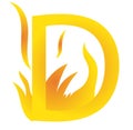 Burning D - D With fire style Royalty Free Stock Photo