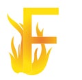 F Fire - firework burning F